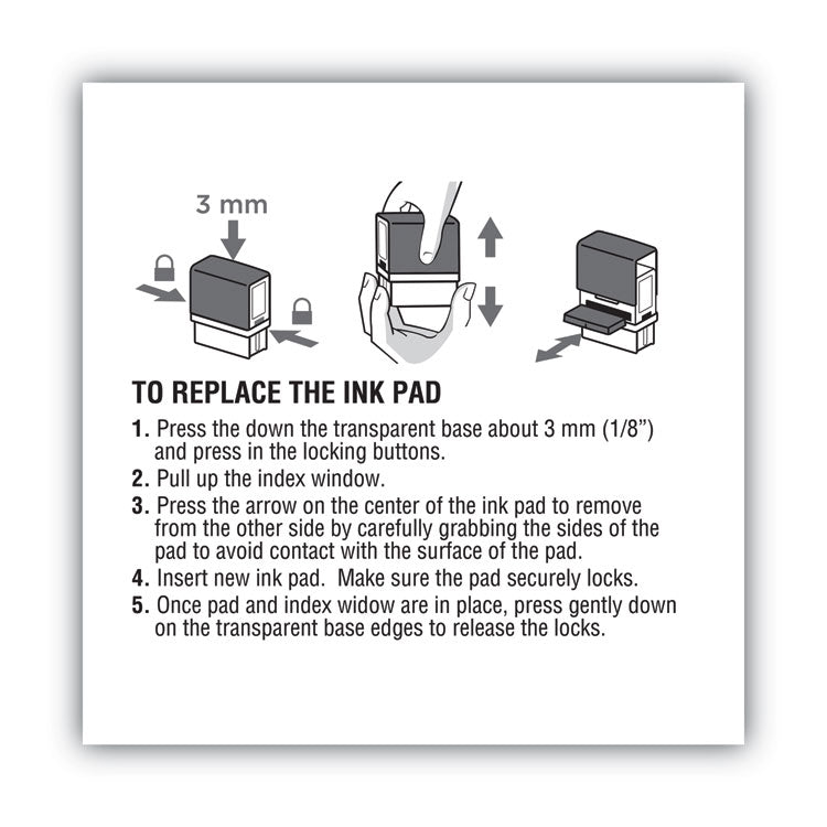 COSCO 2000PLUS® Replacement Ink Pad for 2000PLUS 1SI60P, 3.13" x 0.25", Black (COS065475) Each