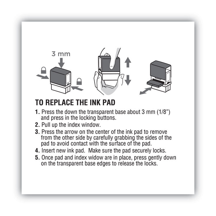 COSCO 2000PLUS® Replacement Ink Pad for 2000PLUS 1SI50P, 2.81" x 0.25", Black (COS065478) Each