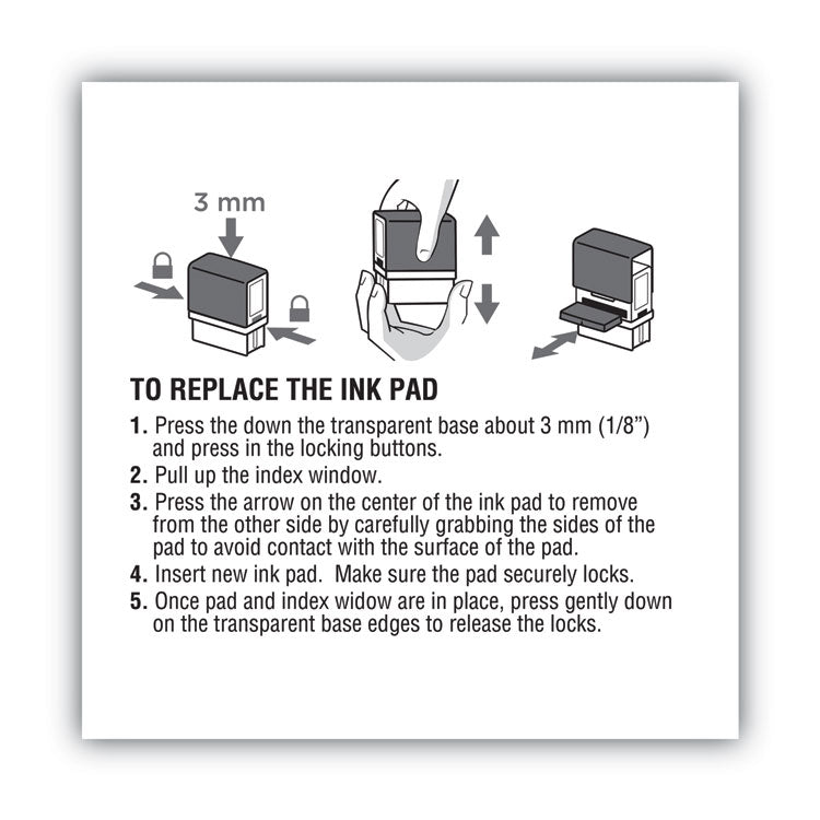 COSCO 2000PLUS® Replacement Ink Pad for 2000PLUS 1SI50P, 2.81" x 0.25", Red (COS065479) Each