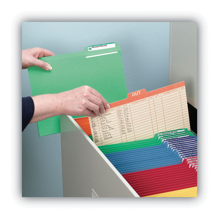 Smead™ Manila Out Guides, Printed Form Style, 1/5-Cut Top Tab, Out, 8.5 x 11, Manila, 100/Box (SMD51910) Pack of 100
