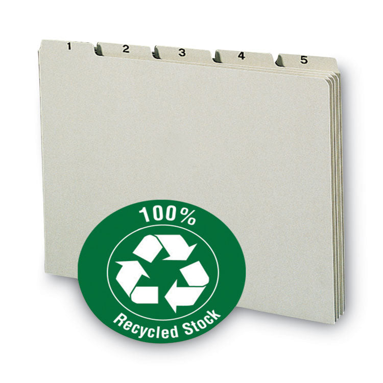 Smead™ 100% Recycled Daily Top Tab File Guide Set, 1/5-Cut Top Tab, 1 to 31, 8.5 x 11, Green, 31/Set (SMD50369)