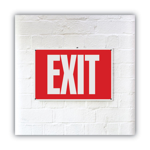 COSCO Glow-in-the-Dark Safety Sign, Exit, 12 x 8, Red (COS098052) Each