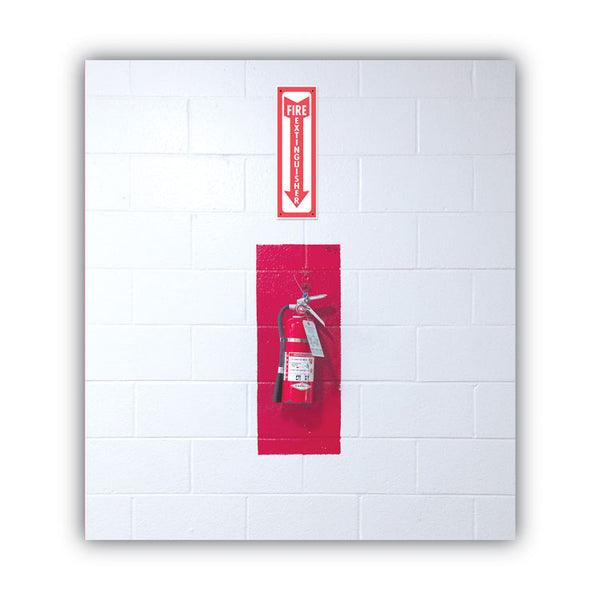 COSCO Glow-In-The-Dark Safety Sign, Fire Extinguisher, 4 x 13, Red (COS098063)