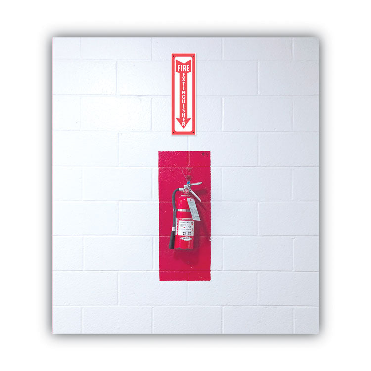 COSCO Glow-In-The-Dark Safety Sign, Fire Extinguisher, 4 x 13, Red (COS098063) Each