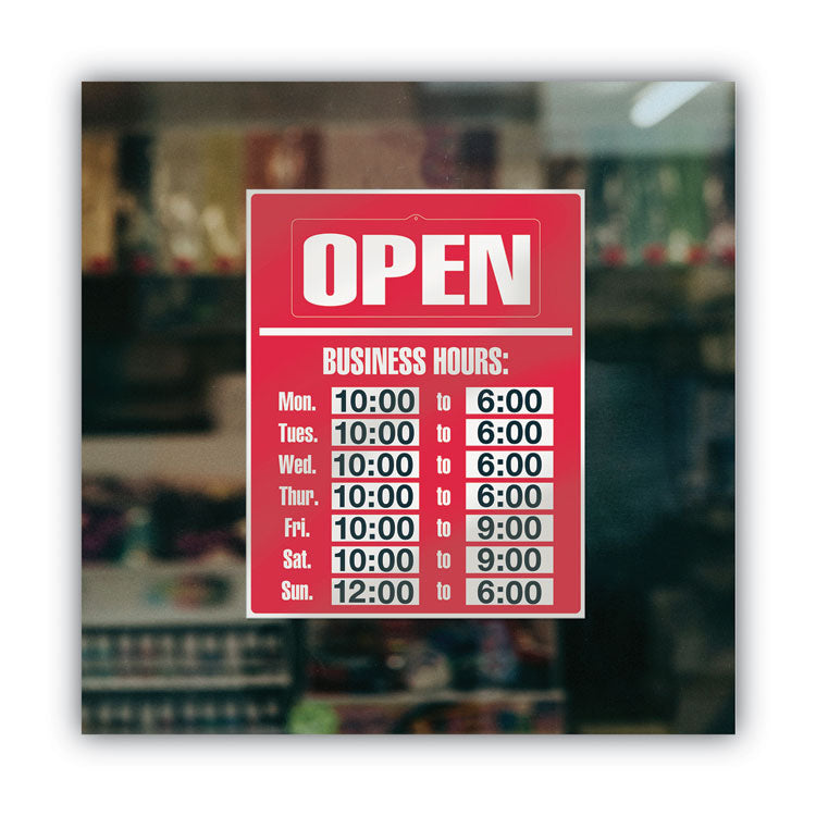 COSCO Business Hours Sign Kit, 15 x 19, Red (COS098072)