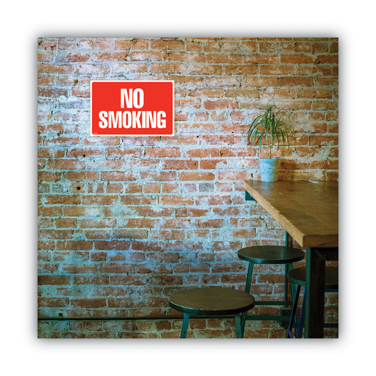 COSCO Two-Sided Signs, No Smoking/No Fumar, 8 x 12, Red (COS098068)