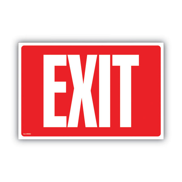 COSCO Glow-in-the-Dark Safety Sign, Exit, 12 x 8, Red (COS098052)