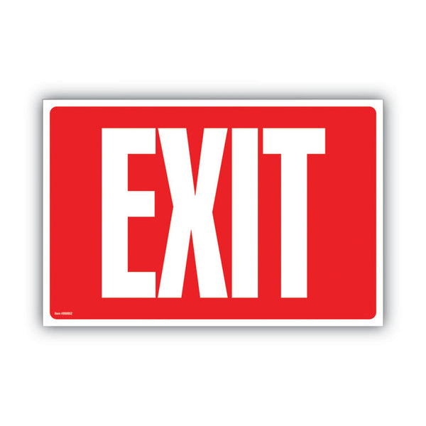 COSCO Glow-in-the-Dark Safety Sign, Exit, 12 x 8, Red (COS098052) Each