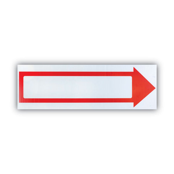 COSCO Stake Sign, 6 x 17, Blank White with Printed Red Arrow (COS098056) Each