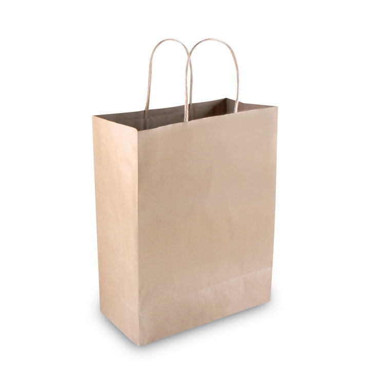 COSCO Premium Shopping Bag, 10" x 4.5" x 13", Brown Kraft, 50/Box (COS091565)