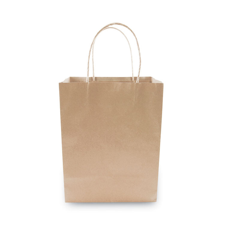 COSCO Premium Shopping Bag, 8" x 4" x 10.25", Brown Kraft, 50/Box (COS098375)