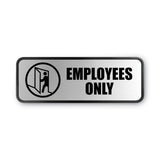 COSCO Brushed Metal Office Sign, Employees Only, 9 x 3, Silver (COS098206)