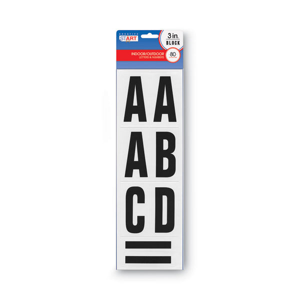 COSCO Letters, Numbers and Symbols, Self Adhesive, Black, 3"h, 64 Characters (COS098132) Each