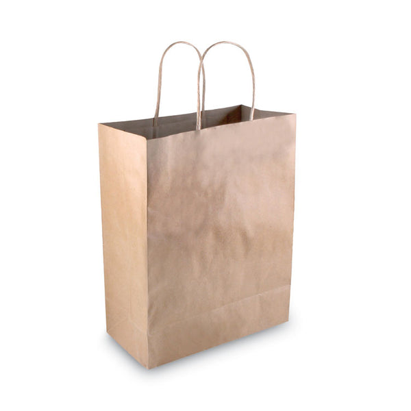 COSCO Premium Shopping Bag, 8" x 4" x 10.25", Brown Kraft, 50/Box (COS098375)