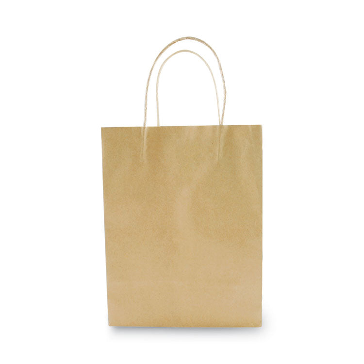 COSCO Premium Shopping Bag, 8" x 4" x 10.25", Brown Kraft, 50/Box (COS098375)