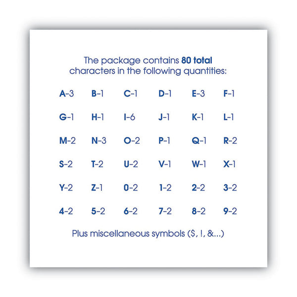 COSCO Letters, Numbers and Symbols, Self Adhesive, Black, 3"h, 64 Characters (COS098132) Each