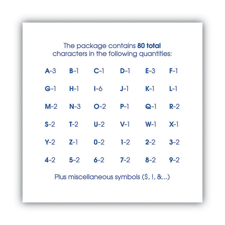 COSCO Letters, Numbers and Symbols, Self Adhesive, Black, 3"h, 64 Characters (COS098132) Each