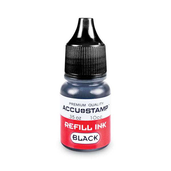COSCO ACCU-STAMP Gel Ink Refill, 0.35 oz Bottle, Black (COS090684)