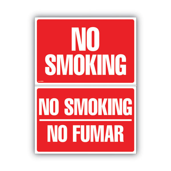 COSCO Two-Sided Signs, No Smoking/No Fumar, 8 x 12, Red (COS098068) Each