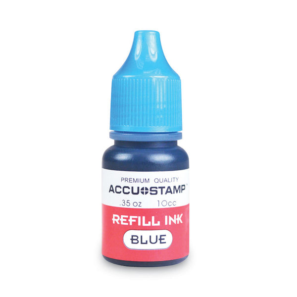 COSCO ACCU-STAMP Gel Ink Refill, 0.35 oz Bottle, Blue (COS090682)