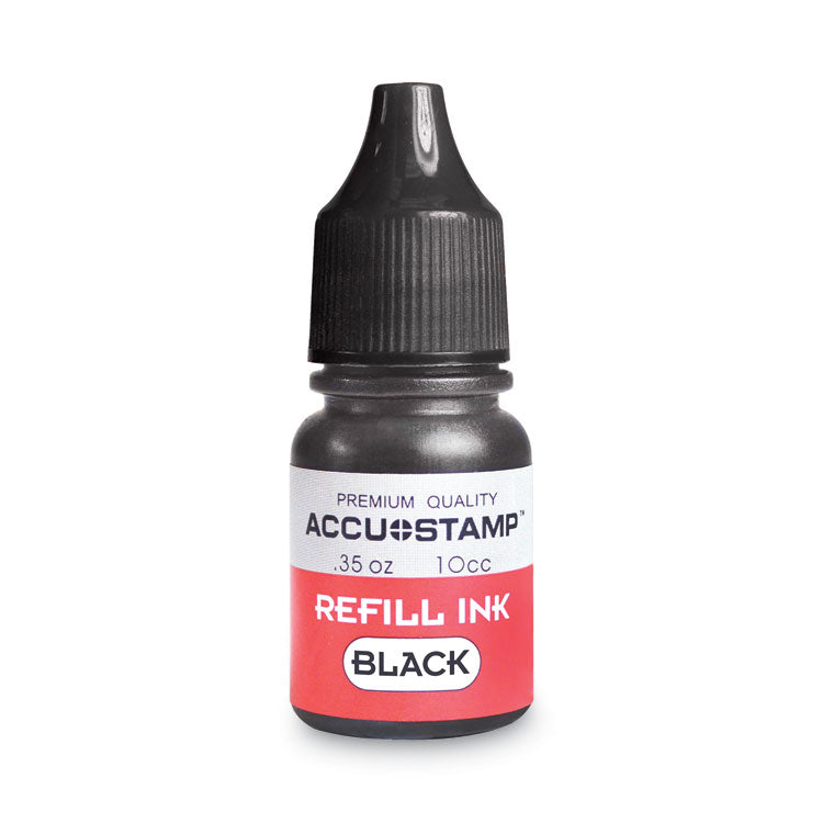 COSCO ACCU-STAMP Gel Ink Refill, 0.35 oz Bottle, Black (COS090684)