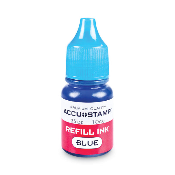 COSCO ACCU-STAMP Gel Ink Refill, 0.35 oz Bottle, Blue (COS090682)