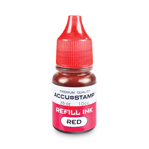 COSCO ACCU-STAMP Gel Ink Refill, 0.35 oz Bottle, Red (COS090683)