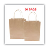 COSCO Premium Shopping Bag, 8" x 4" x 10.25", Brown Kraft, 50/Box (COS098375)