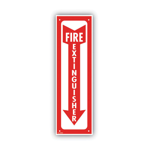 COSCO Glow-In-The-Dark Safety Sign, Fire Extinguisher, 4 x 13, Red (COS098063) Each