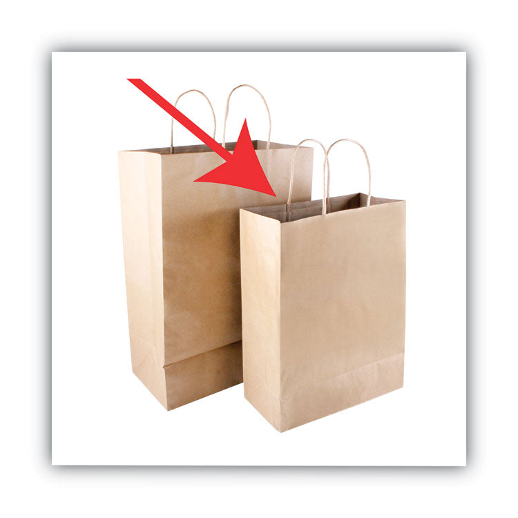 COSCO Premium Shopping Bag, 10" x 4.5" x 13", Brown Kraft, 50/Box (COS091565)