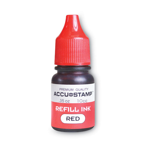 COSCO ACCU-STAMP Gel Ink Refill, 0.35 oz Bottle, Red (COS090683)