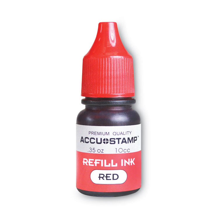 COSCO ACCU-STAMP Gel Ink Refill, 0.35 oz Bottle, Red (COS090683)