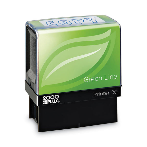 COSCO 2000PLUS® Green Line Message Stamp, Copy, 1.5 x 0.56, Blue (COS098367)