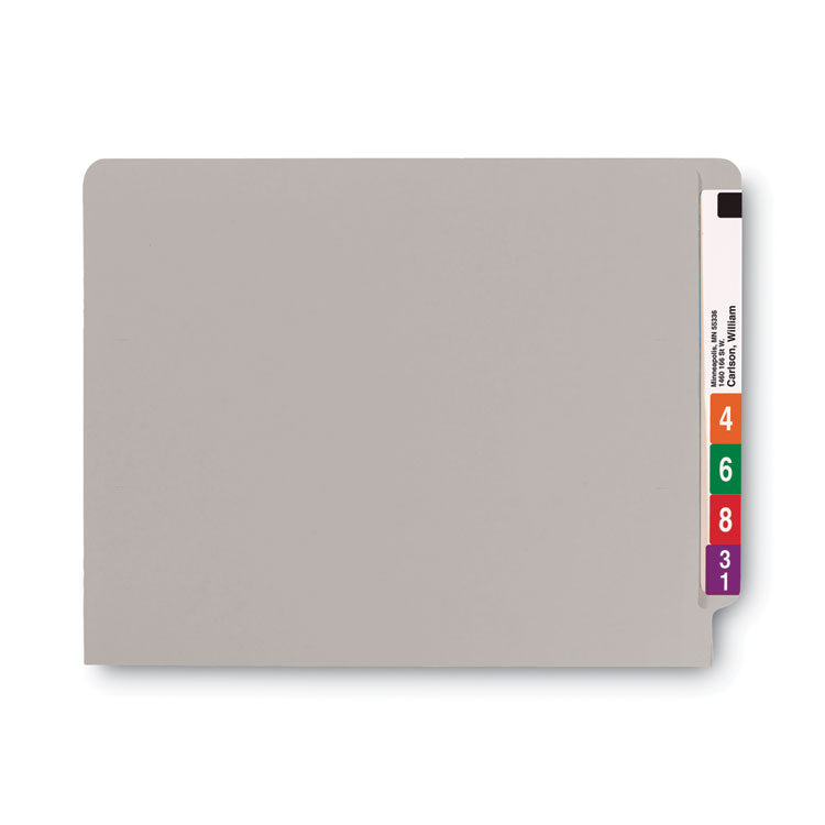 Smead™ Shelf-Master Reinforced End Tab Colored Folders, Straight Tabs, Letter Size, 0.75" Expansion, Gray, 100/Box (SMD25310)