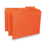 Smead™ Interior File Folders, 1/3-Cut Tabs: Assorted, Letter Size, 0.75" Expansion, Orange, 100/Box (SMD10259) Box of 100