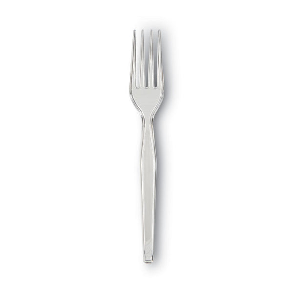 Dixie® Plastic Cutlery, Forks, Heavyweight, Clear, 1,000/Carton (DXEFH017)
