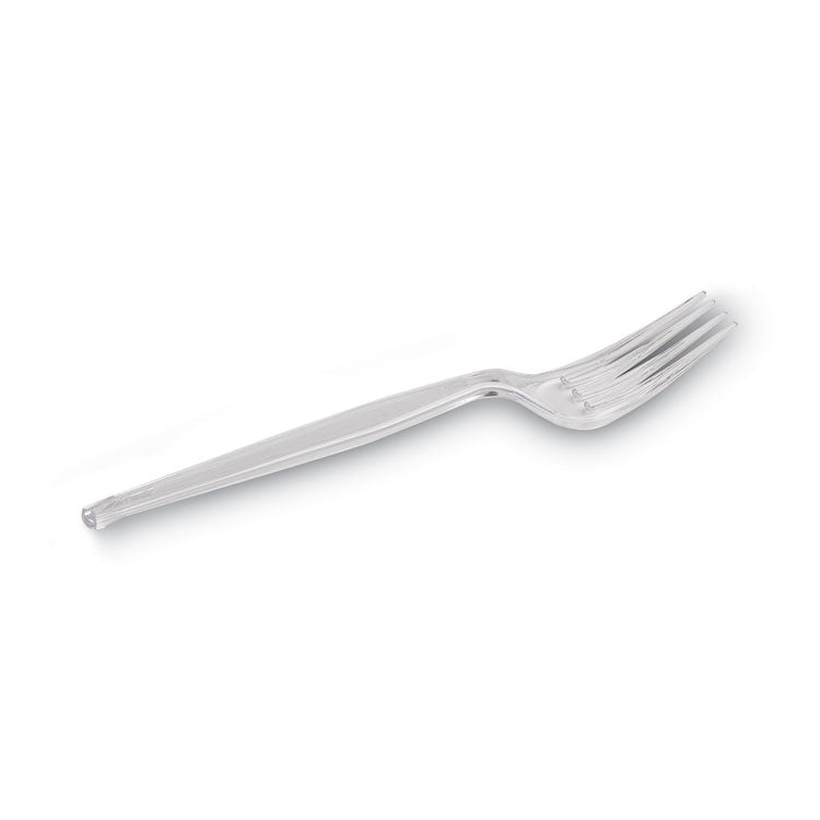 Dixie® Plastic Cutlery, Forks, Heavyweight, Clear, 1,000/Carton (DXEFH017)