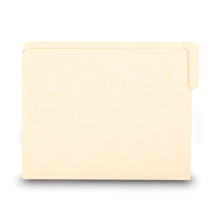 Smead™ Heavyweight Manila End Tab Folders, 9" High Front, 1/3-Cut Tabs: Assorted, Letter, 0.75" Expansion, Manila, 100/Box (SMD24134) Box of 100