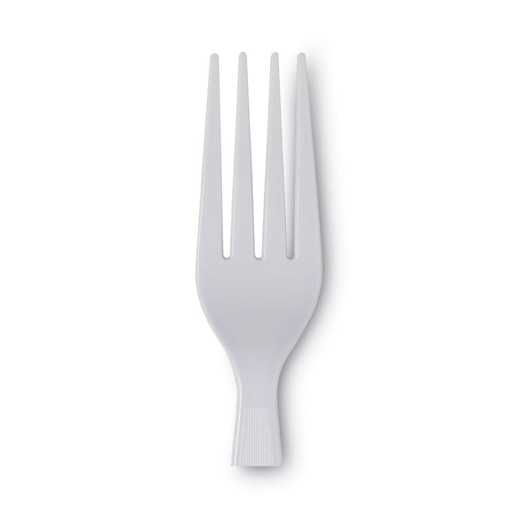 Dixie® Plastic Cutlery, Heavyweight Forks, White, 1,000/Carton (DXEFH207CT)