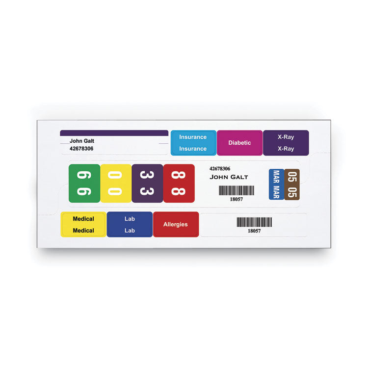 Smead™ Color-Coded Smartstrip Refill Label Forms, Inkjet Printer, Assorted, 1.5 x 7.5, White, 250/Pack (SMD66006)