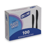 Dixie Plastic Tableware, Heavy Mediumweight Knives, Black, 100/Box (DXEKM507) Box of 100