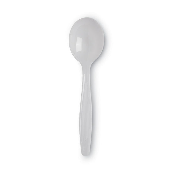 Dixie® Plastic Cutlery, Heavyweight Soup Spoons, White, 100/Box (DXESH207)