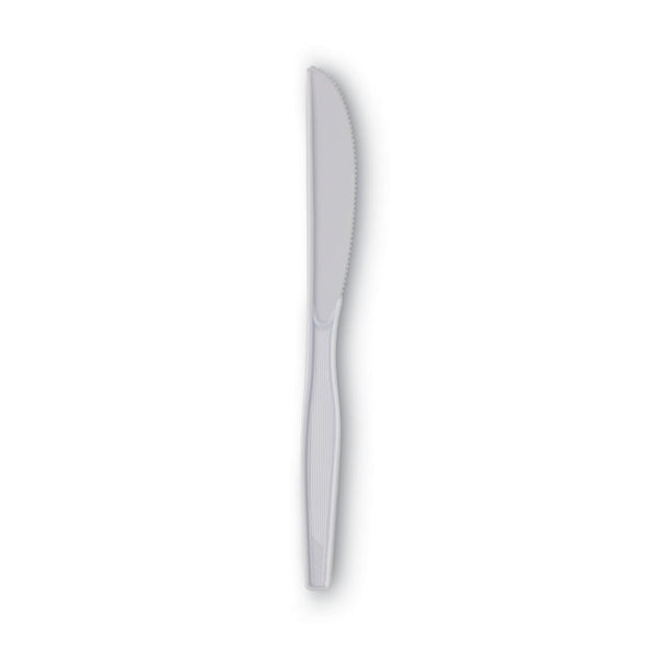 Dixie® Plastic Cutlery, Heavy Mediumweight Knives, White, 1,000/Carton (DXEKM217)