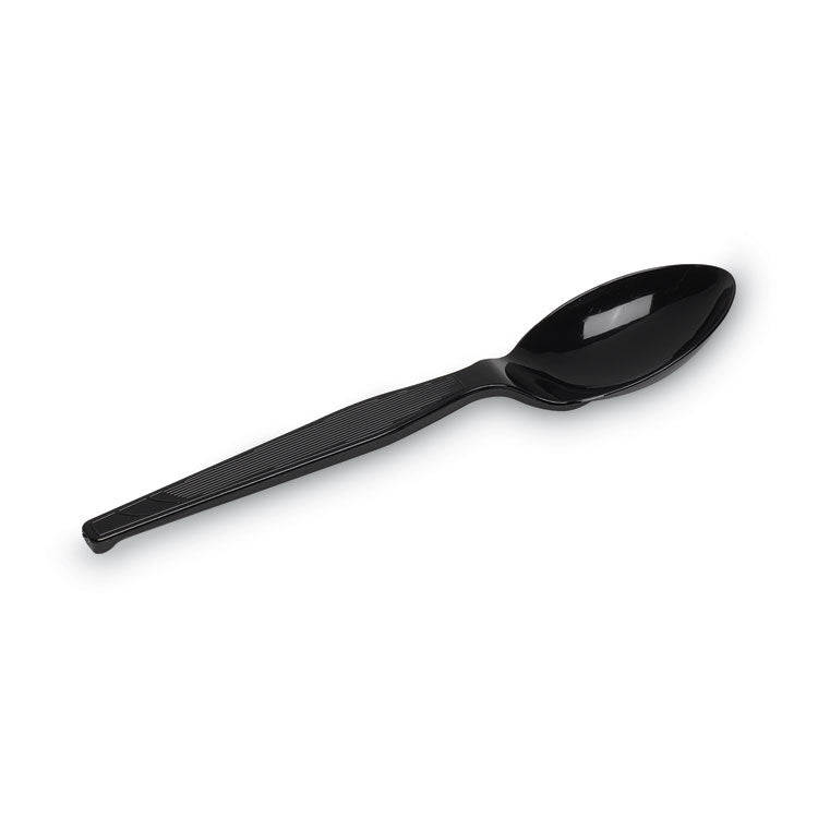 Dixie Plastic Cutlery, Heavy Mediumweight Teaspoons, Black, 100/Box (DXETM507) Box of 100