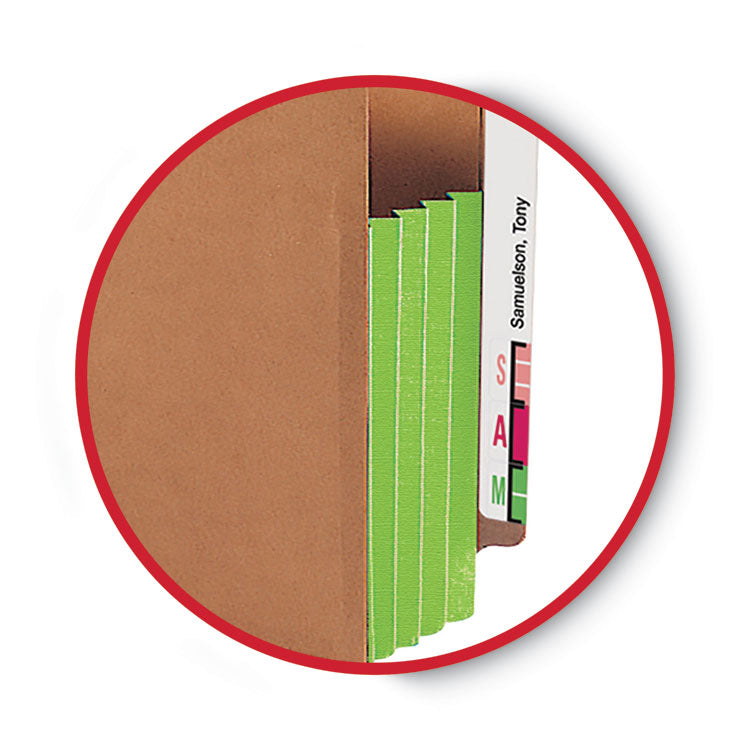 Smead™ Redrope Drop-Front End Tab File Pockets, Fully Lined 6.5" High Gussets, 3.5" Expansion, Legal Size, Redrope/Green, 10/Box (SMD74680)