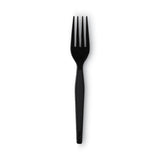 Dixie® Individually Wrapped Heavyweight Forks, Polystyrene, Black, 1,000/Carton (DXEFH53C7)