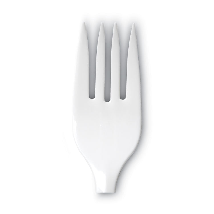 Dixie® Plastic Cutlery, Mediumweight Forks, White, 1,000/Carton (DXEPFM21) Case of 1000