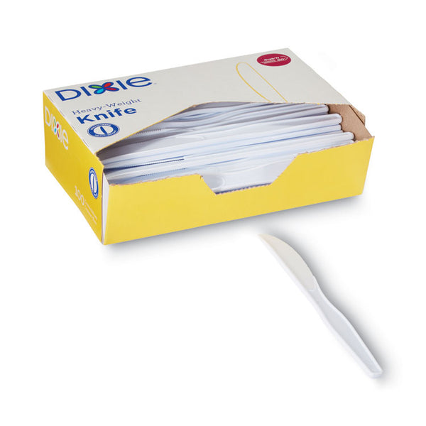 Dixie® Plastic Cutlery, Heavyweight Knives, White, 100/Box (DXEKH207)