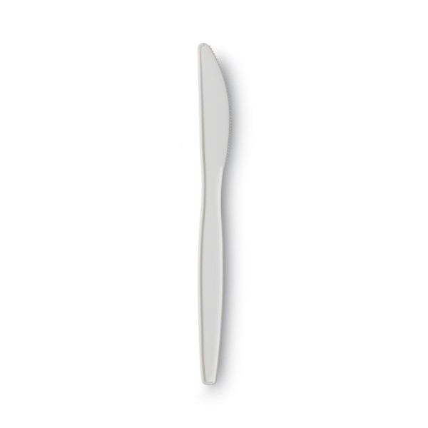 Dixie® Plastic Cutlery, Mediumweight Knives, White, 1,000/Carton (DXEPKM21)