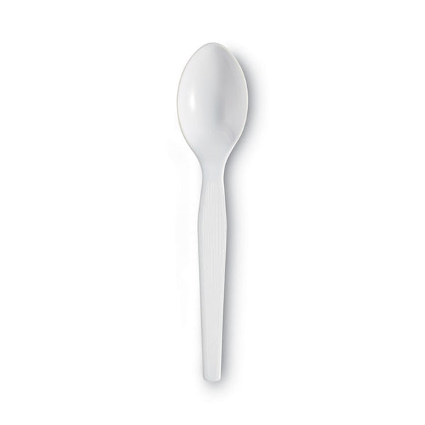 Dixie® Plastic Cutlery, Heavyweight Teaspoons, White, 1,000/Carton (DXETH207CT)